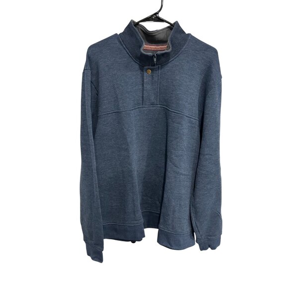 Orvis Long Sleeve Mock Neck Quarter Zip Pullover Sweater Blue Size XXL Outerwear - Picture 1 of 11
